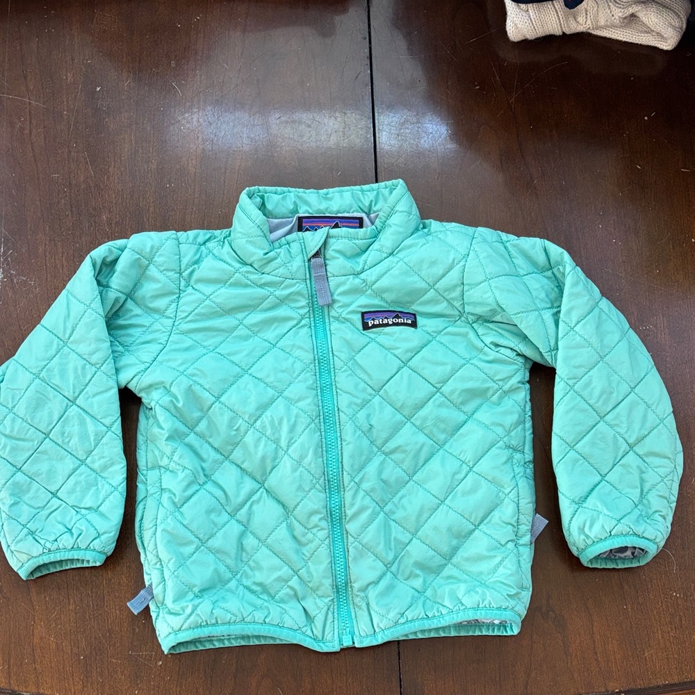 Patagonia Light Green Quilted Jacket EUC 2T